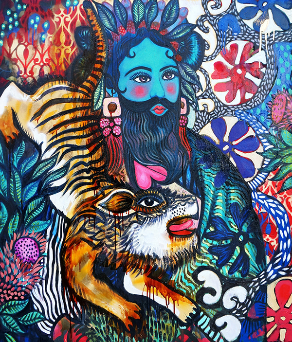 Bearded Sage with Tiger Spirit by Sarah Hickey | Lethbridge Gallery
